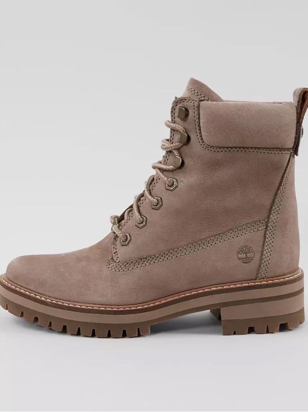 Timberland Women's Courmayeur Valley 6" Hiking Fashion Boot Taupe Nubuck Size 9